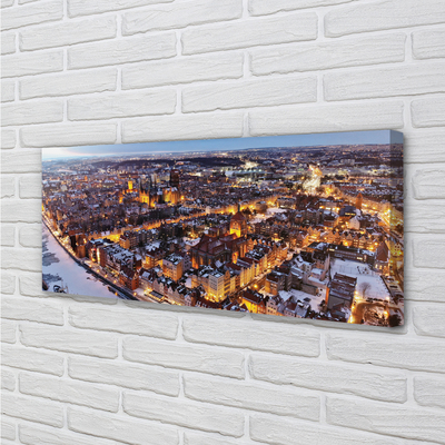 Canvas képek Gdańsk Téli panoráma folyó
