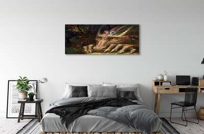 Canvas képek Forest sárkány fej lány