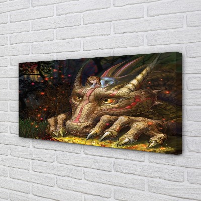 Canvas képek Forest sárkány fej lány