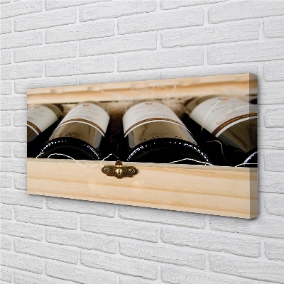 Canvas képek Palack bort egy dobozban