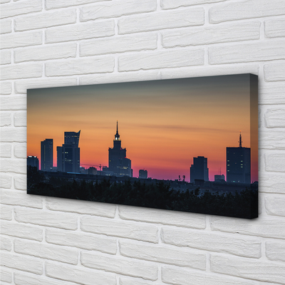 Canvas képek Sunset panoráma Varsó