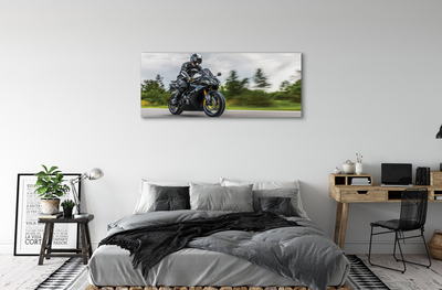 Canvas képek Motorkerékpár út felhők ég