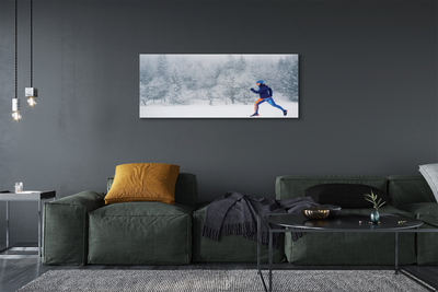 Canvas képek Forest téli hó férfi