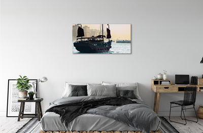 Canvas képek A hajó tenger város ég