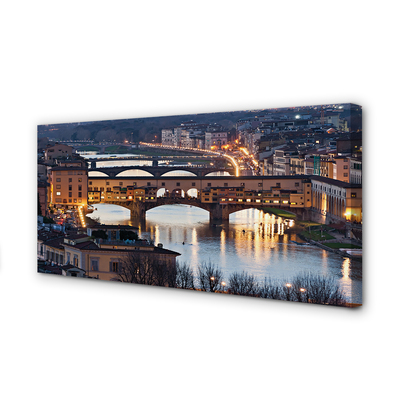 Canvas képek Olaszország Bridges éjszaka folyó