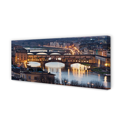 Canvas képek Olaszország Bridges éjszaka folyó