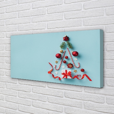 Canvas képek Ajándék baubles édességet díszek