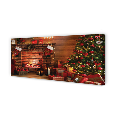 Canvas képek Karácsonyfa díszítés ajándék kandalló