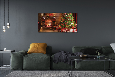 Canvas képek Kandalló ajándékok karácsonyfa fényei