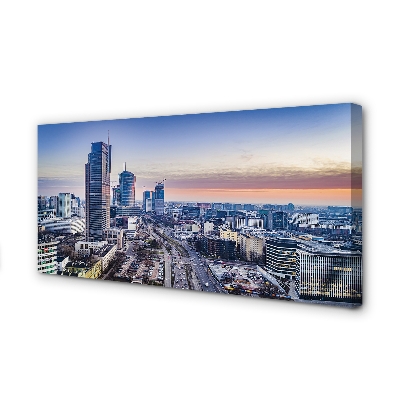 Canvas képek Körkép Varsó felhőkarcolók napkelte