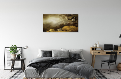 Canvas képek Sárkány hegy felhők arany