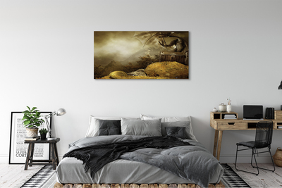 Canvas képek Sárkány hegy felhők arany