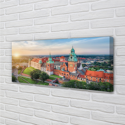 Canvas képek Krakow vár panoráma napkeltekor