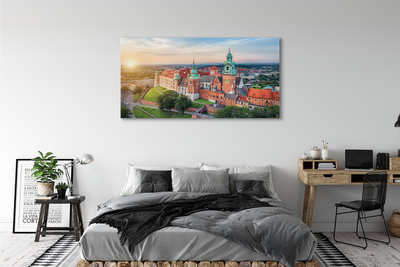 Canvas képek Krakow vár panoráma napkeltekor