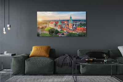 Canvas képek Krakow vár panoráma napkeltekor