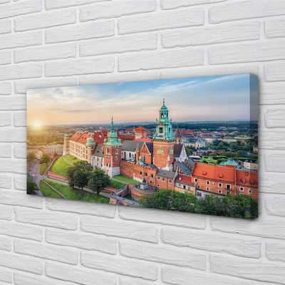 Canvas képek Krakow vár panoráma napkeltekor