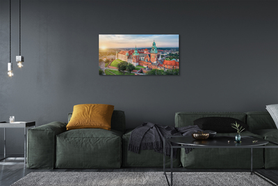 Canvas képek Krakow vár panoráma napkeltekor