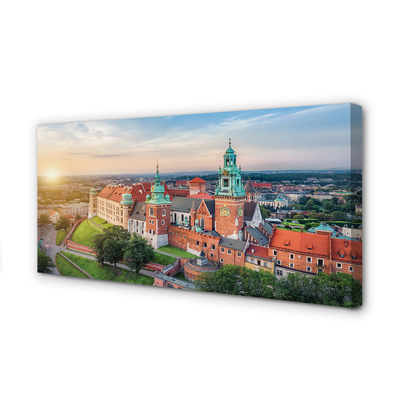 Canvas képek Krakow vár panoráma napkeltekor