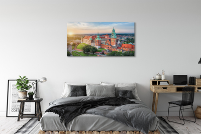 Canvas képek Krakow vár panoráma napkeltekor