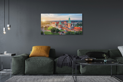 Canvas képek Krakow vár panoráma napkeltekor