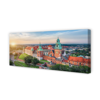 Canvas képek Krakow vár panoráma napkeltekor