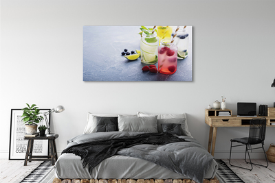 Canvas képek Cocktail málna lime citrom