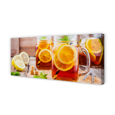Canvas képek Hideg tea citrus szívószálak