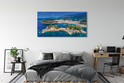 Canvas képek Görögország Panorama tengeri város