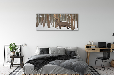 Canvas képek Deer téli erdőben