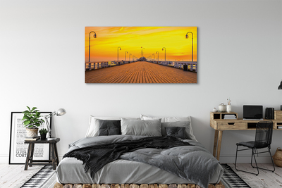 Canvas képek Gdańsk Pier tenger naplemente