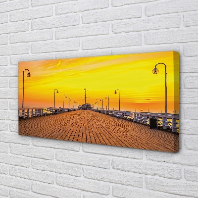 Canvas képek Gdańsk Pier tenger naplemente