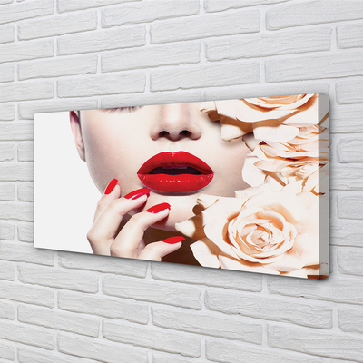 Canvas képek Roses vörös ajkak nő