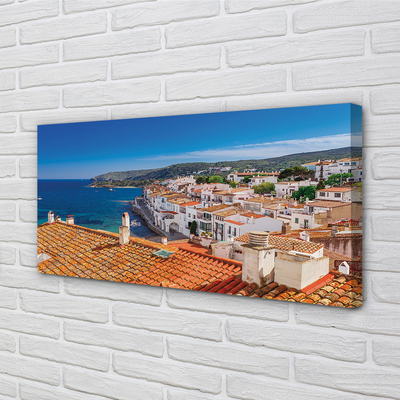 Canvas képek Spanyolország Város hegyek tenger