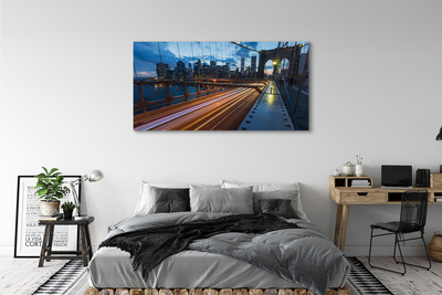 Canvas képek Felhőkarcolók híd folyó