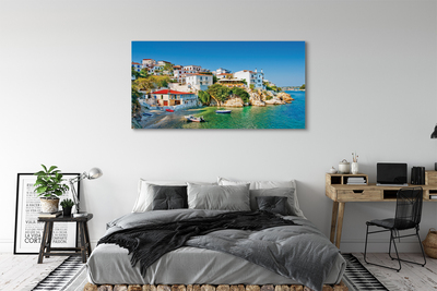 Canvas képek Görögország épületek tenger partja