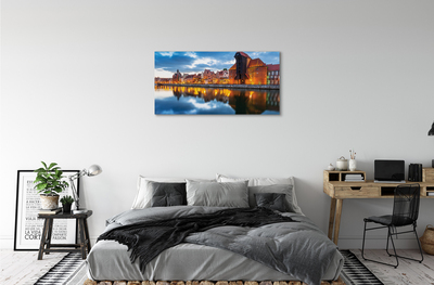 Canvas képek Gdańsk folyó épületek