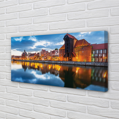 Canvas képek Gdańsk folyó épületek