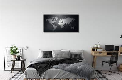 Canvas képek Fekete háttér Fehér térkép