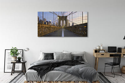 Canvas képek Felhőkarcoló híd naplemente