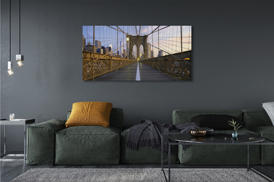 Canvas képek Felhőkarcoló híd naplemente