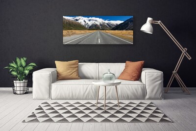 Vászonkép falra Snow Mountain Road Landscape