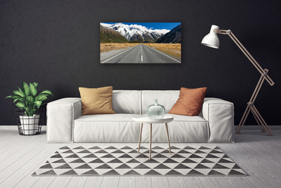 Vászonkép falra Snow Mountain Road Landscape