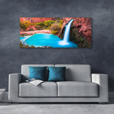 Vászonkép falra Waterfall Mountain Nature