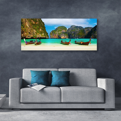 Vászonkép falra Beach Sea Mountain Landscape