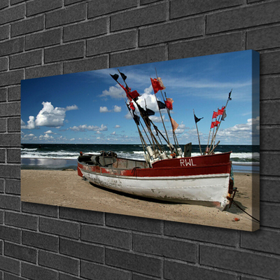 Vászonkép Boat Sea Beach Landscape