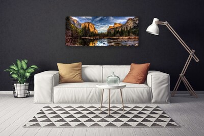 Canvas kép Forest Lake Mountain Nature