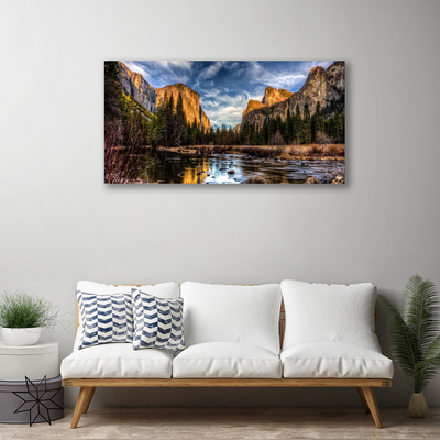 Canvas kép Forest Lake Mountain Nature