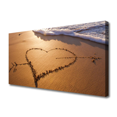 Vászonfotó Sea Beach Szív Art