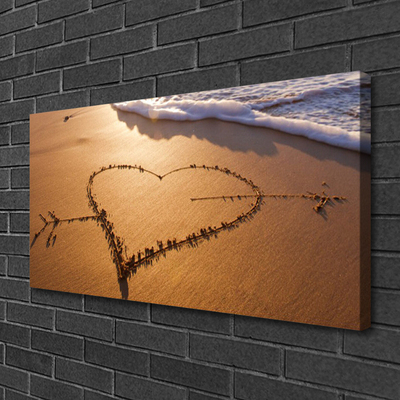 Vászonfotó Sea Beach Szív Art