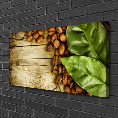 Vászonkép Kávébab levelek Kitchen